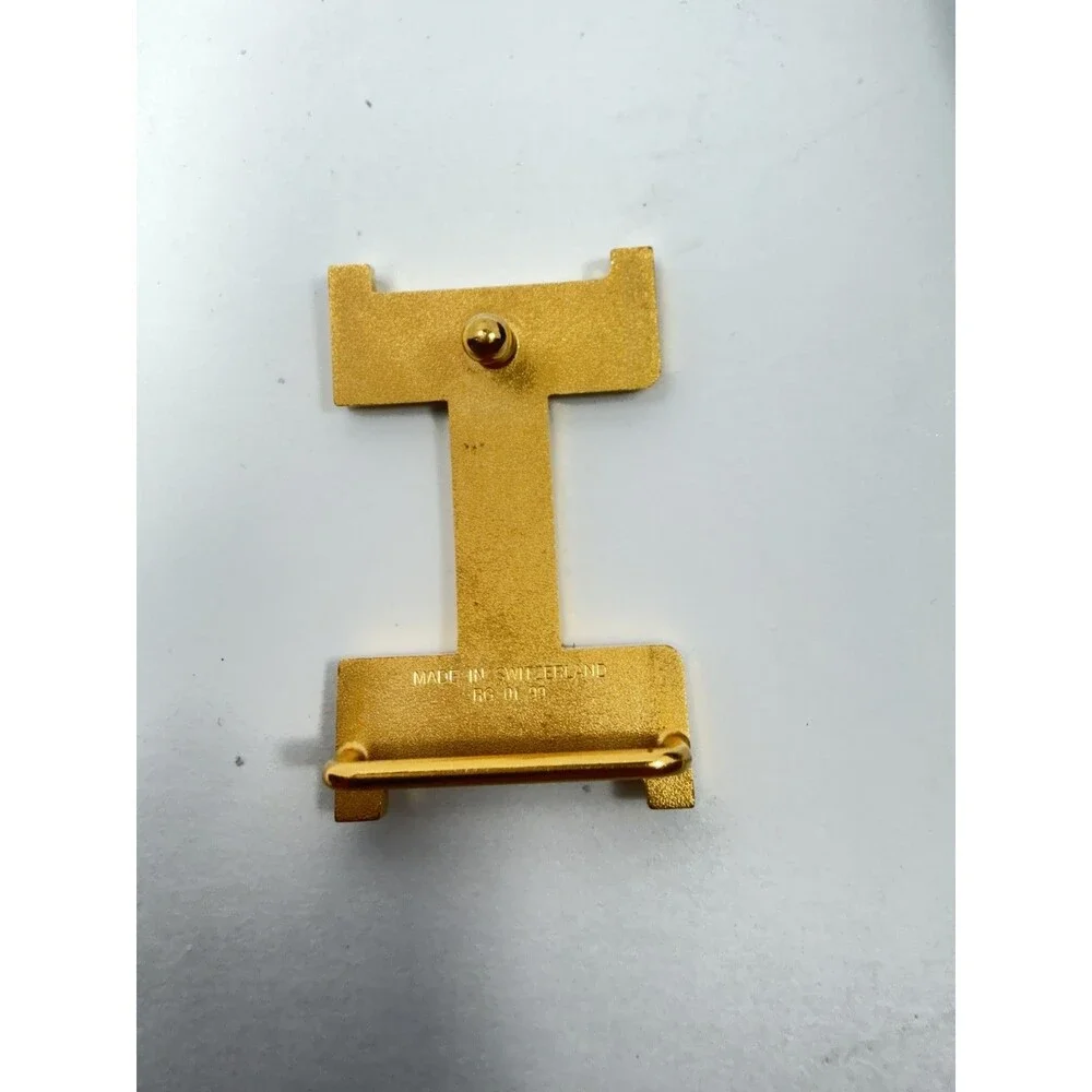 Authentic HERMES H Logo Reversible Belt Strap Blue Gold Tone Buckle Kit 85